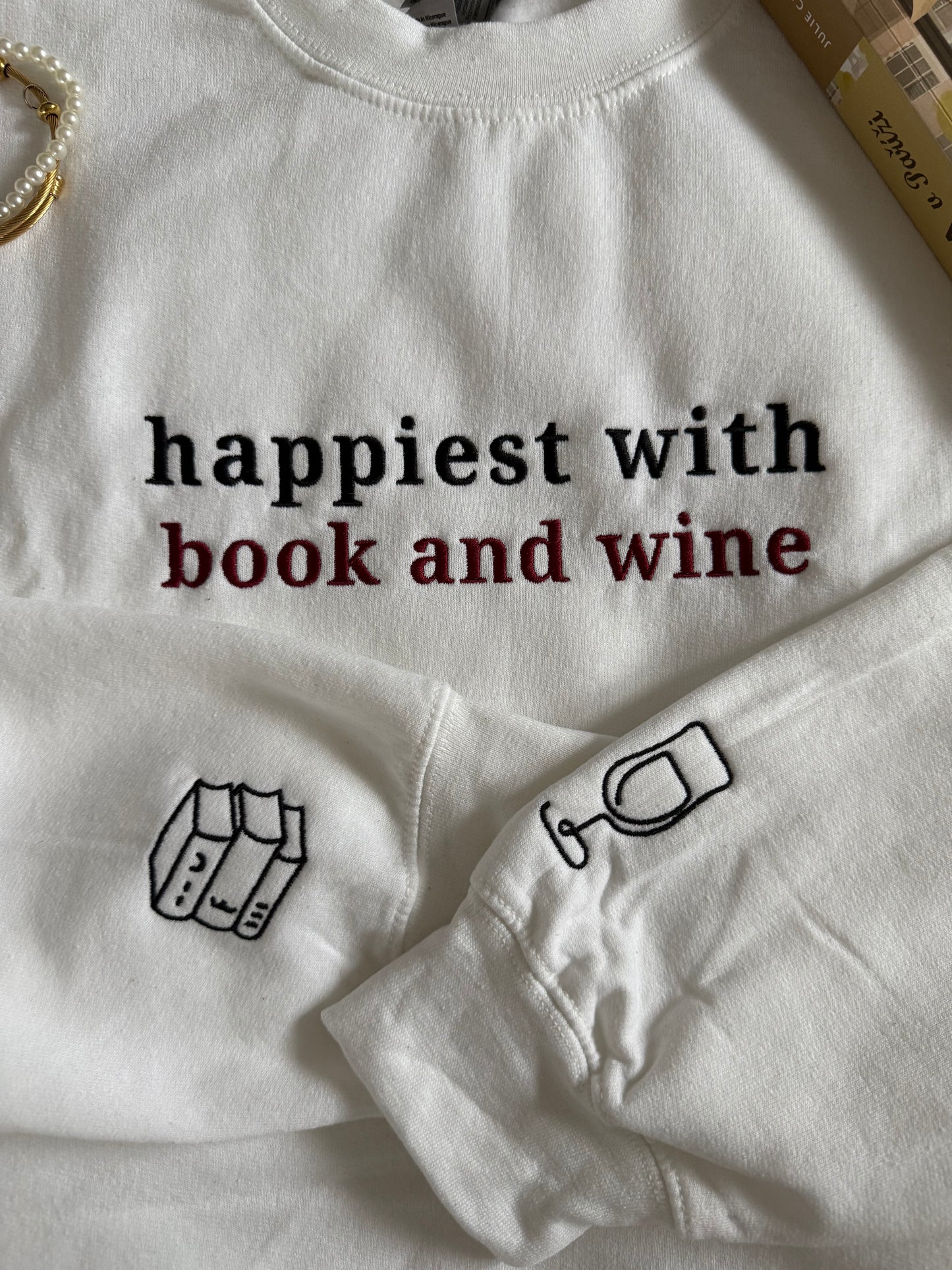 wine & books - crewneck