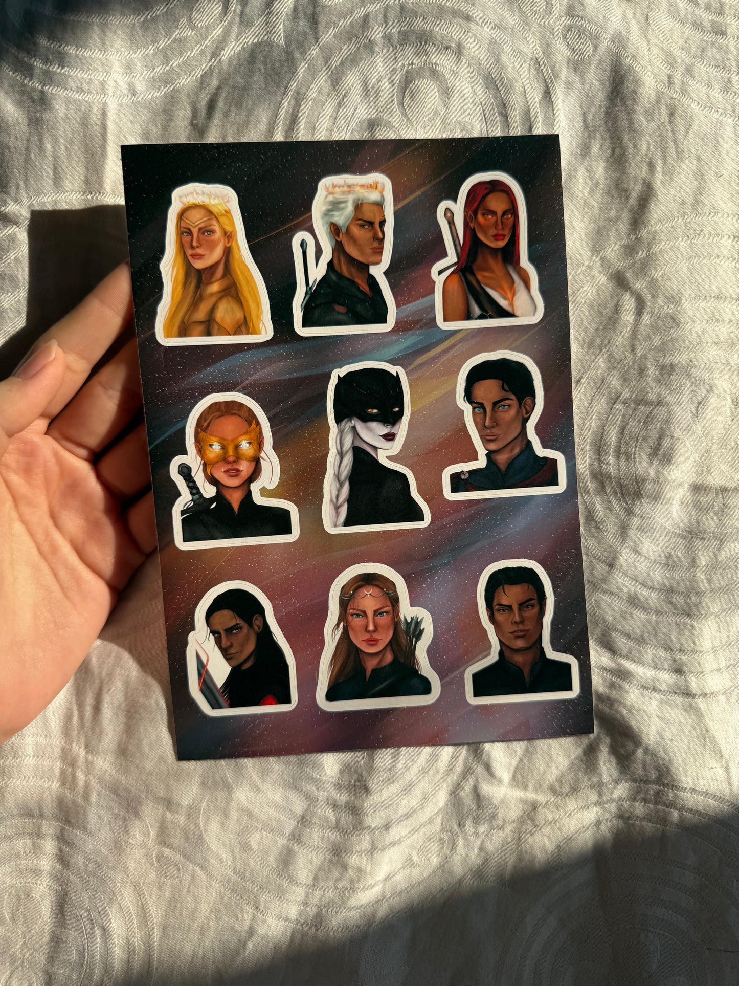 Characters from ACOTAR, ToG & CC - Sticker Sheet