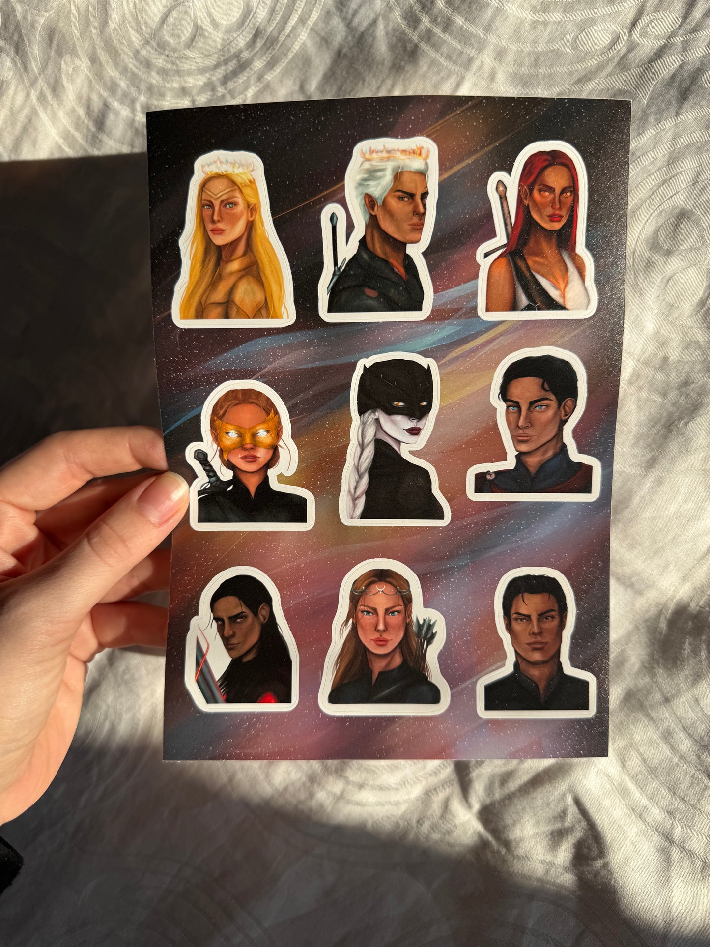 Characters from ACOTAR, ToG & CC - Sticker Sheet